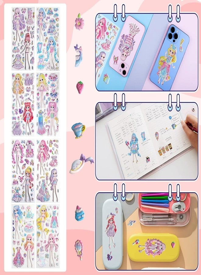 Parshya Kawaii 3D Puffy Stickers for Kids, 3D Stickers for Craft Book & Scrapbook, Self-Adhesive Kawaii Stickers Set, Cute Stickers for Girls and Boys(Random Theme) (Dress Me Up, 8) - Image 3